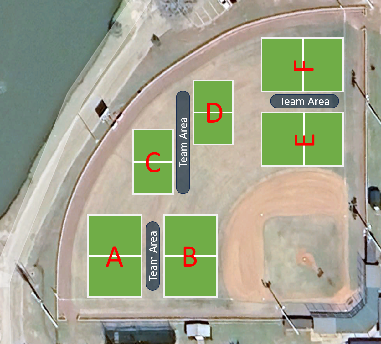 Map of Soccer Fields at Coquille Park